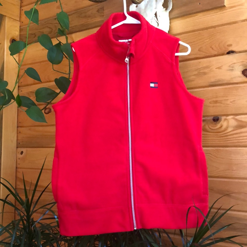 Tommy Hilfiger red fleece vest